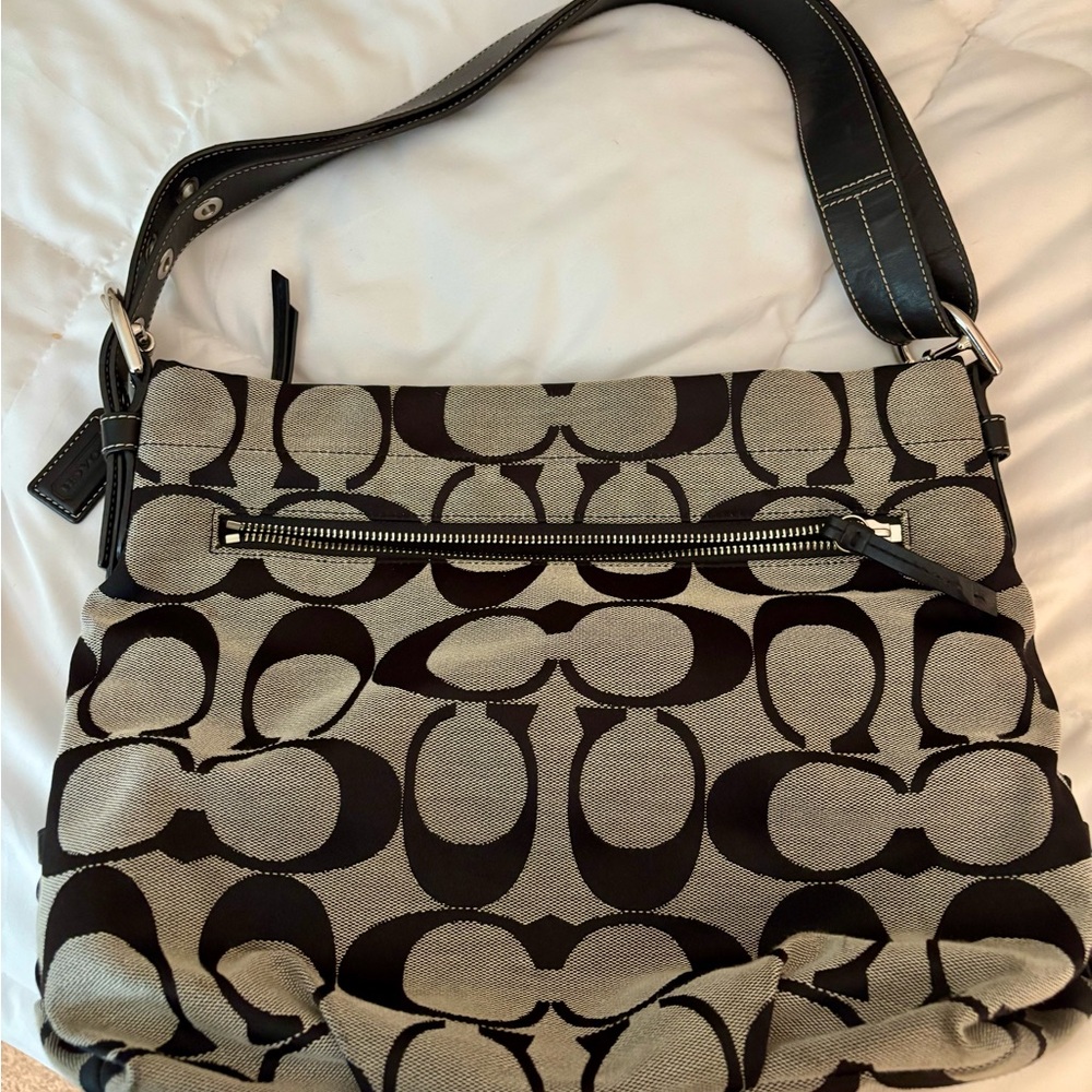 Stylish Black and Gray Designer Shoulder Bag